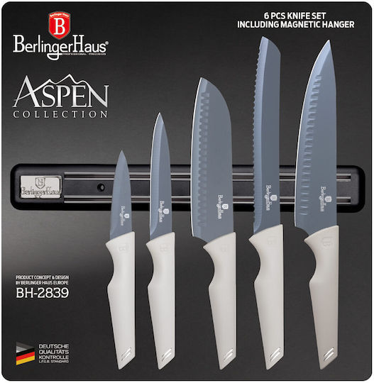 Berlinger Haus Aspen Cpllection Knife Set with Block from Stainless Steel
