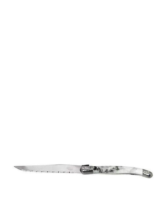 Espiel with White Handle Knives Steak from Stainless Steel 23cm 6pcs