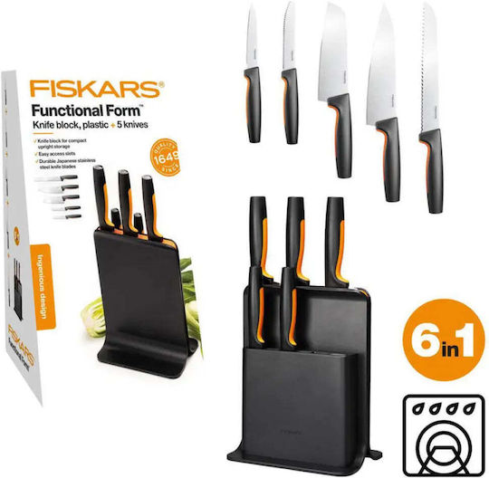 Fiskars Functional Form Комплект Ножове с Основа от Неръждаема Стомана 5 Бройки