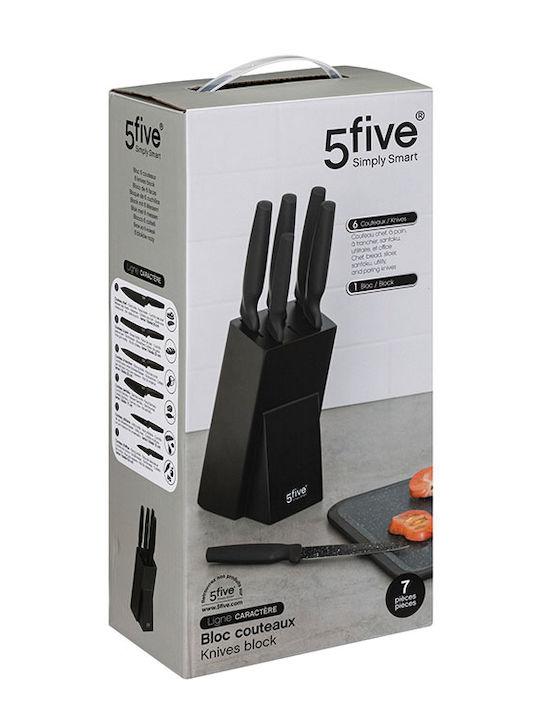 5Five Knife Set with Block from Stainless Steel 20cm 6pcs
