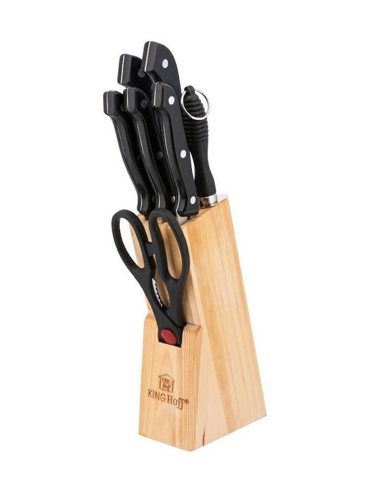 KING Hoff Messer Set mit Sockel aus Rostfreiem Stahl 8 Stück