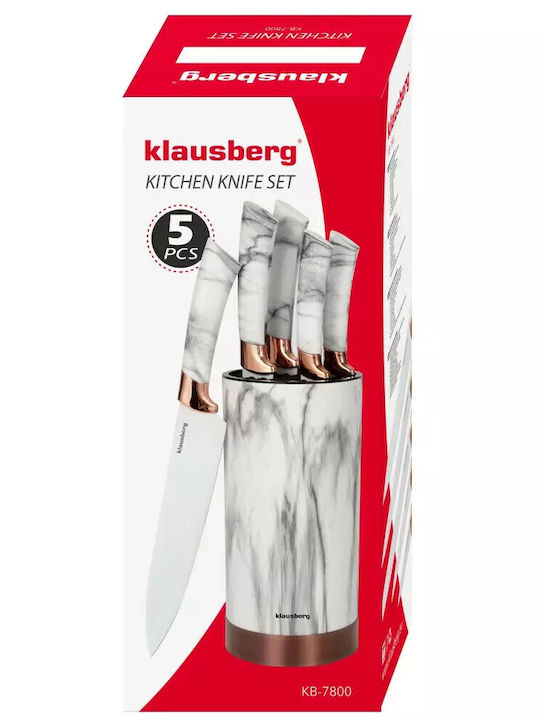 Klausberg Messerset mit Block aus rostfreiem Stahl