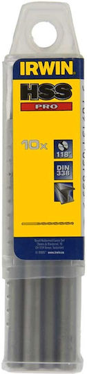 Set 10 HSS Pro Metal Drills By Irwin Size 2.25 x 27 x 53 mm