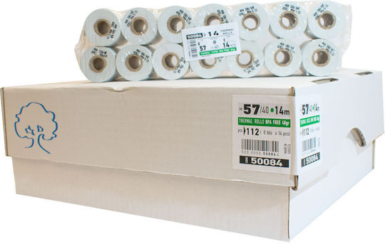 Armos Termică Bandă de hârtie Registru de casă L57xΔ40mm cu Lungime 15m 48gr/m² 14buc