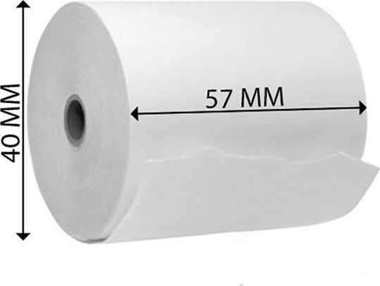 Armos Cash Register Paper Tape W57xD40mm 15m 48gr/m² 10pcs