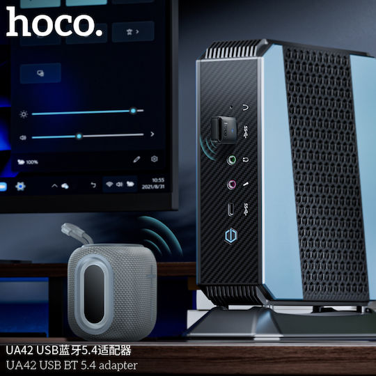 Αντάπτορας Wireless Hoco Ua42 Usb Bluetooth V5.4 Μαύρο