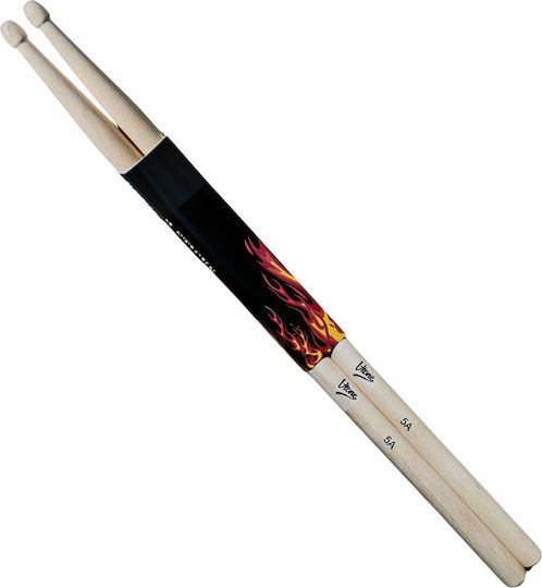 V-tone Ds 5a Drumsticks Maple Wood Natural Lightweight Set 2 Pcs Set 2 Drumsticks Drums 5a