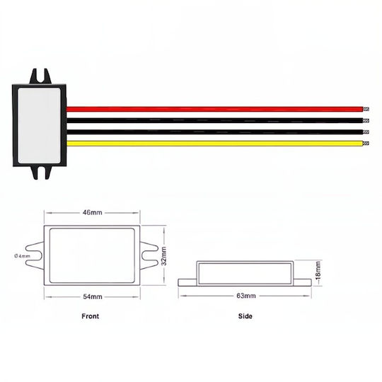 Wg-1224s0510p DC-DC 24V/12V до 5V 10A 50W Стъпаловиден Понижаващ Преобразувател