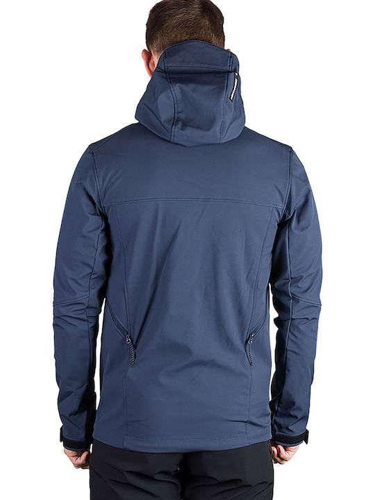 Winter Jacke Softshell Wasserdicht und Winddicht Blau
