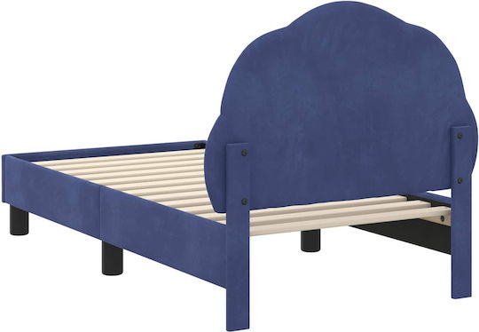 Pat Pentru Copii Single Albastru Pentru Saltea 83x148cm
