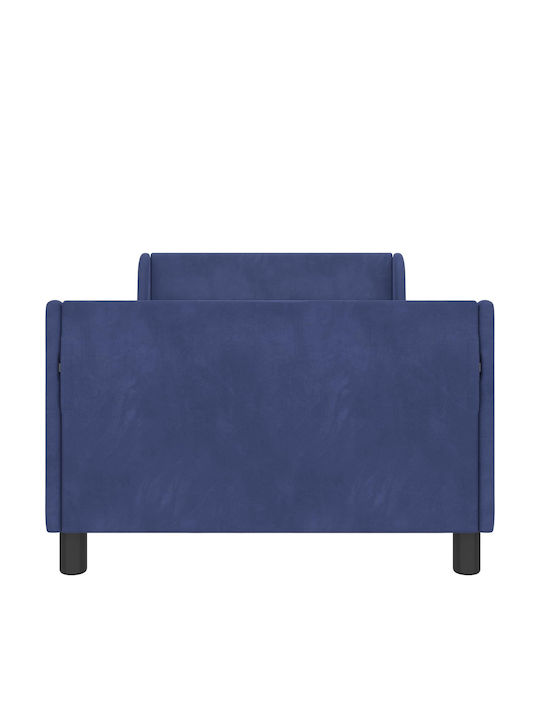 Pat Pentru Copii Single Albastru Pentru Saltea 96x205cm