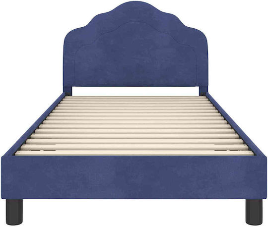 Pat Pentru Copii Single Albastru Pentru Saltea 94x208cm