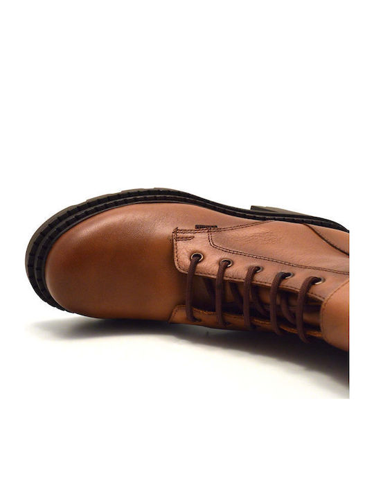 Leder Stiefeletten Damen Tabac Braun