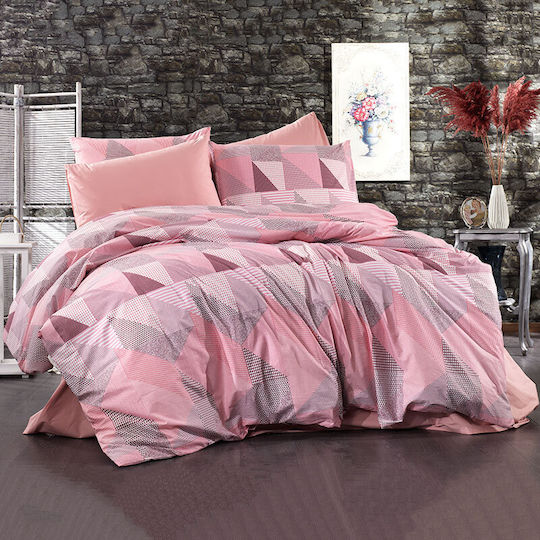 Dimcol Dimcol Bettlaken Set Übergröße 220x240cm 331 Pink-Salmon 4 Stück