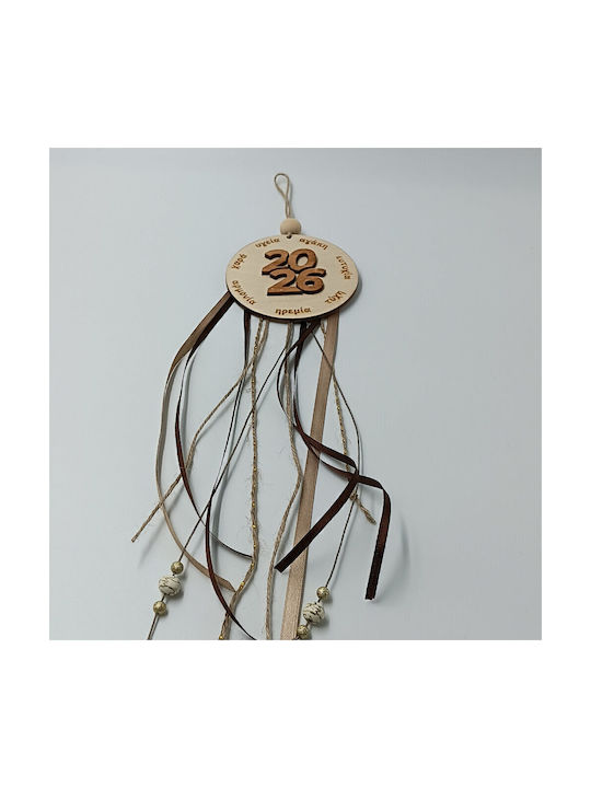 ToXylo Handmade Hanging Lucky Charm with Wishes Beige made of Wood 2026 1pcs