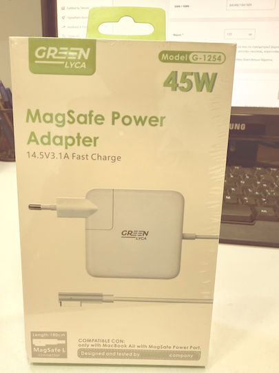 Green Lyca Laptop Charger 45W 20V for Apple