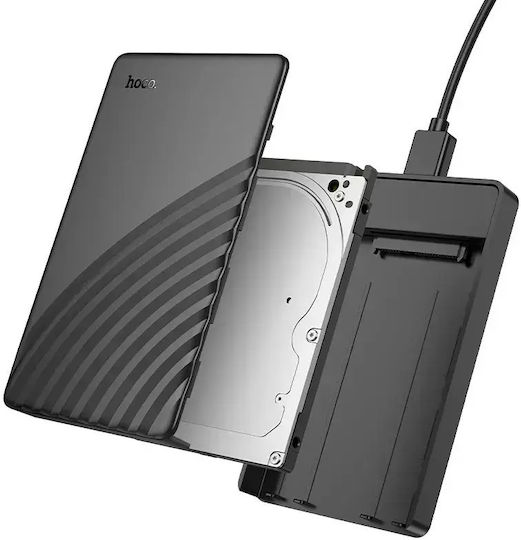 Hoco Твърд диск кутия 2.5" SATA III с връзка SATA / USB 3.0 в Черен цвят