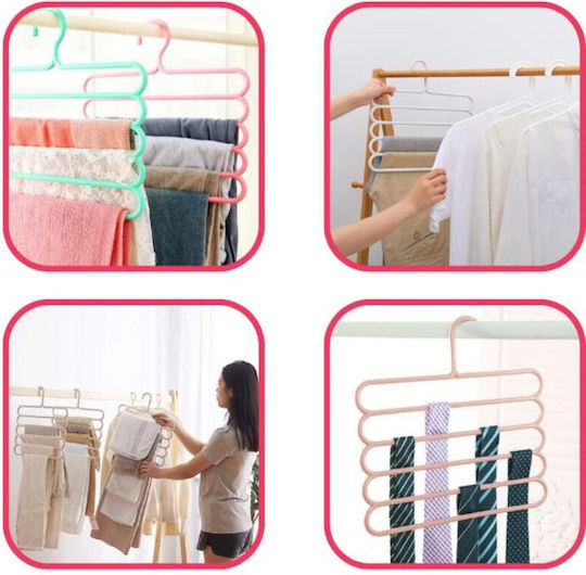 Umeraș pentru Dulap pentru pantaloni Plastic Roz 24buc