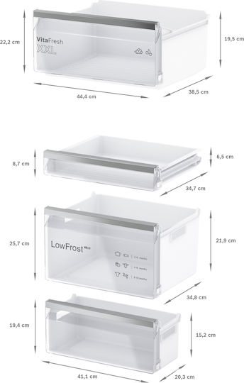 Bosch Ψυγειοκαταψύκτης 363lt Total NoFrost Υ203xΠ60xΒ66.5εκ. Inox KGN392LCF