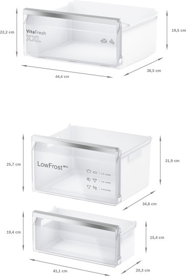 Bosch Ψυγειοκαταψύκτης 363lt Total NoFrost Υ203xΠ60xΒ66.5εκ. Inox KGN392LCF