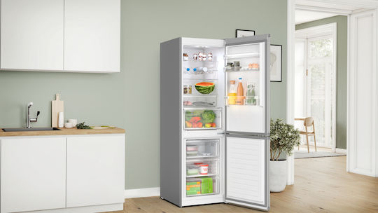 Bosch Ψυγειοκαταψύκτης 321lt Total NoFrost Υ186xΠ60xΒ66.5εκ. Inox KGN367LDF