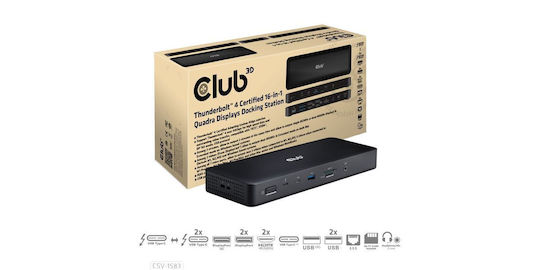 Club3D CSV-1583 Thunderbolt 4 Docking Station με HDMI/DisplayPort 4K PD Ethernet Μαύρο