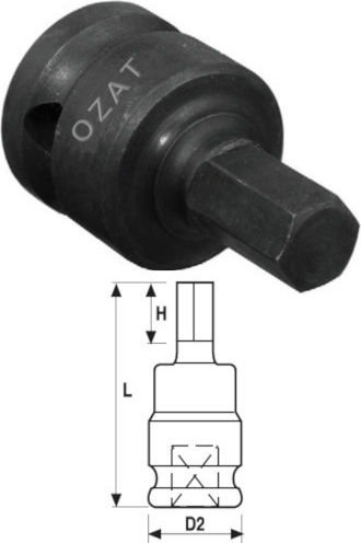3/4'' Impact Socket Head External Hex Profile One Piece 5/8'' Standard