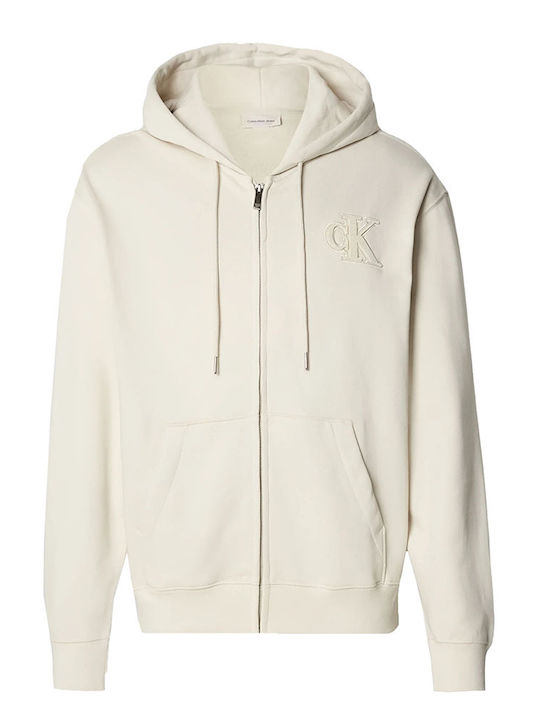 Sweatshirt with Hood Ecru
