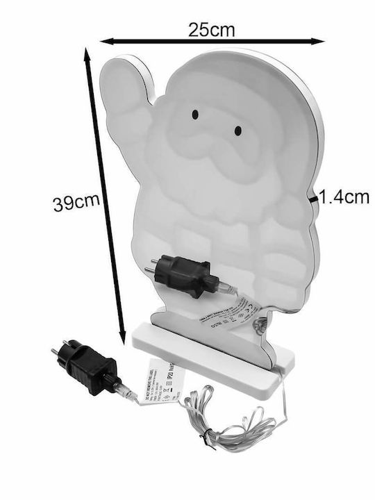 Weihnachtsmänner Dekorative 3d Spiegel Santa Claus 288 Led Rgb Basis Kabel 3m 25x39cm Infinity Spiegel Dd-12ip-288