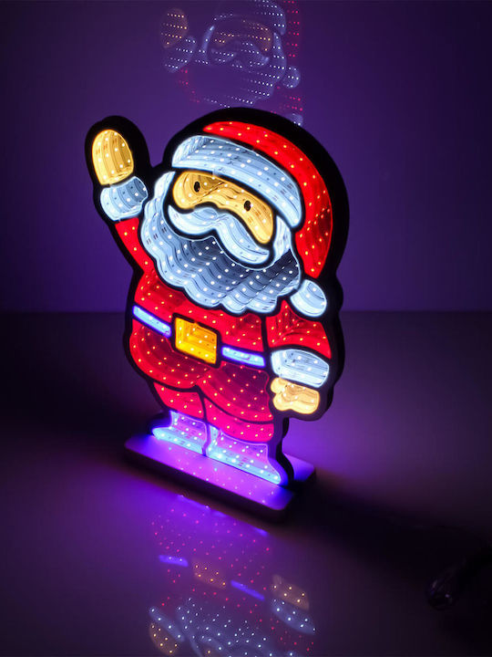 Weihnachtsmänner Dekorative 3d Spiegel Santa Claus 288 Led Rgb Basis Kabel 3m 25x39cm Infinity Spiegel Dd-12ip-288