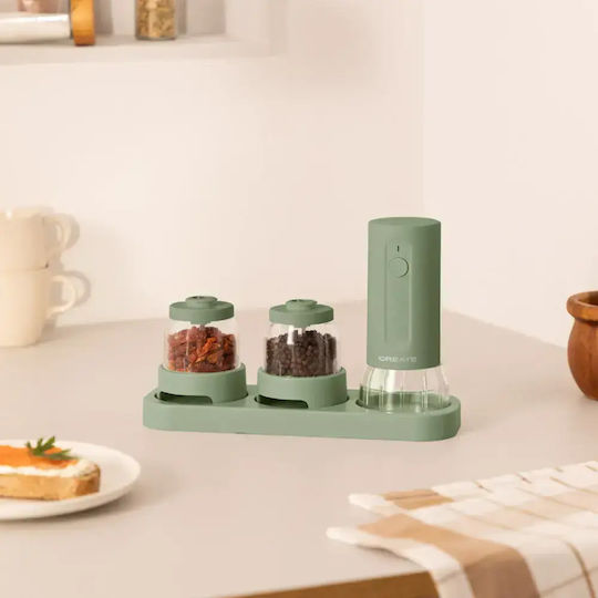 Create Electric Spice Mills Ceramic Set in Green Color 8.8cm 4 Pieces