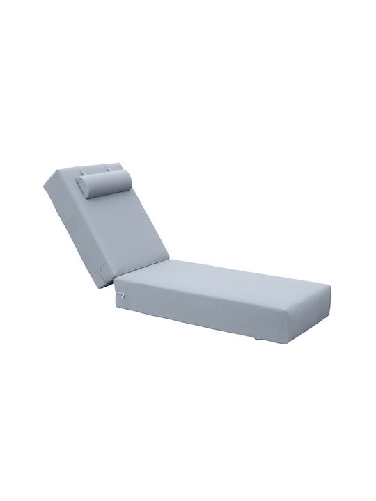 Woodwell Waterproof Sunbed Cushion with Backrest Sunlounger Gray 60x196cm