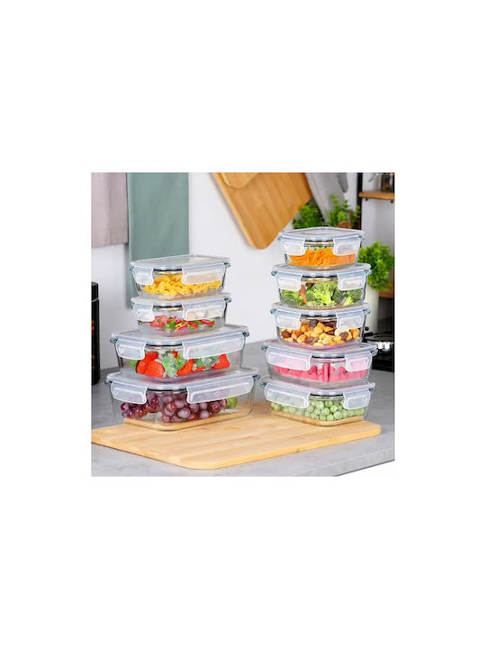 Vilde Cutie pentru Mâncare Sticlă Transparent 9buc