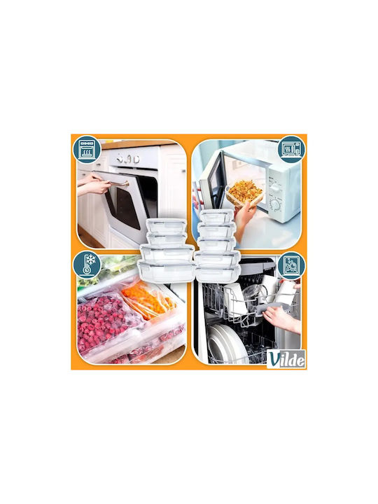 Vilde Cutie pentru Mâncare Sticlă Transparent 9buc