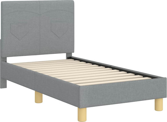 Pat Pentru Copii Single Gri Pentru Saltea 79x148cm