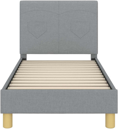 Pat Pentru Copii Single Gri Pentru Saltea 79x148cm