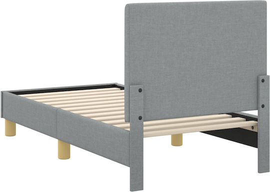 Pat Pentru Copii Single Gri Pentru Saltea 79x148cm