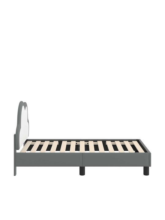 Παιδικό Κρεβάτι Μονό Γκρι για Στρώμα 80x148cm