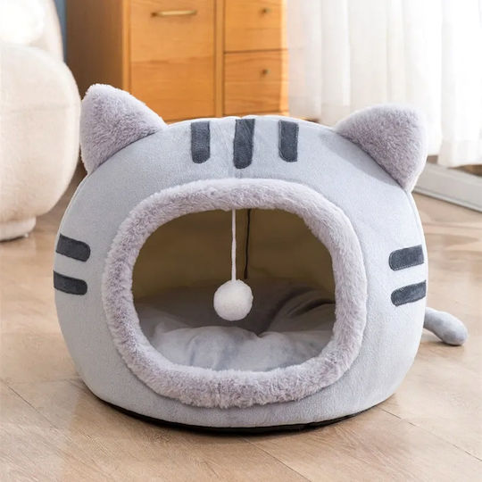 Cat House Nest Toy M50xW50xH36cm Velvet + Plush Anti-Slip Bottom Gray