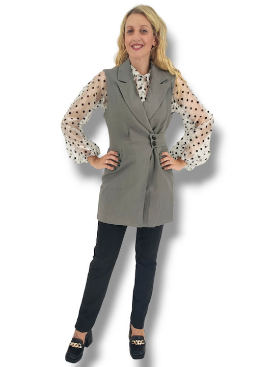 Fullah Sugah Lang Damen Blazer Gray