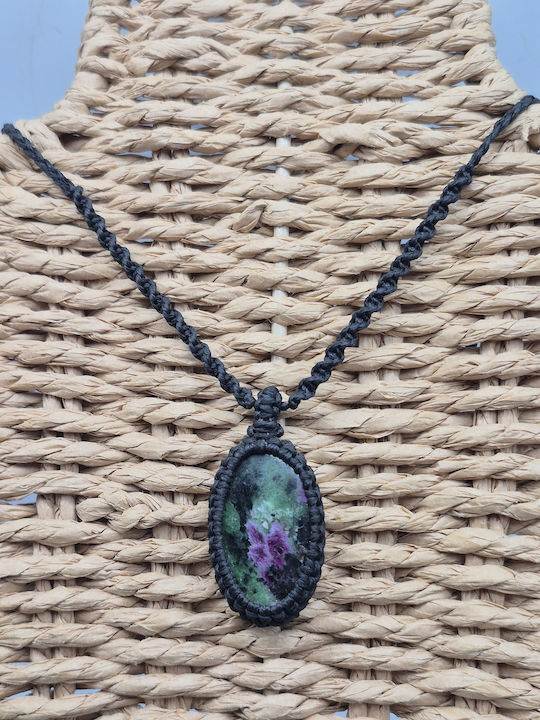 Makrame Halskette Rubin Zoisiti – Handgefertigtes Schmuck Halbedelstein Makrame Halskette Rubin Zoisiti – Handgefertigtes Schmuck Halbedelstein