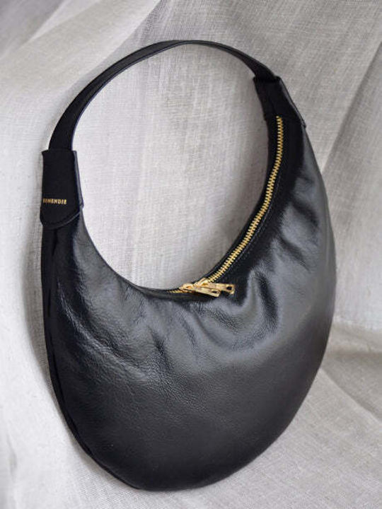 Leder Damentasche Schultertasche Schwarz