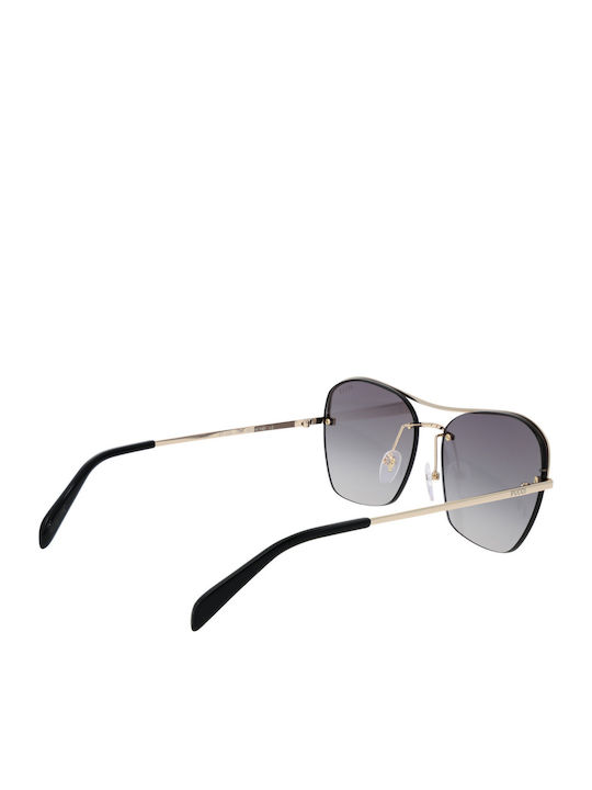 Emilio Pucci Unisex Sonnenbrille mit Gold Metall Gestell und Gray Verlaufsfarbe Linse