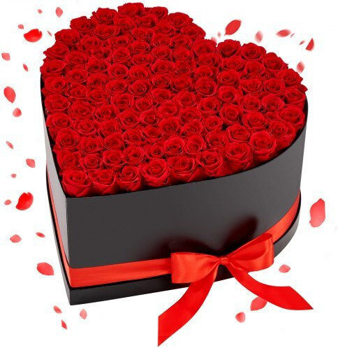 Vevor Αιώνια Τριαντάφυλλα Forever Flowers 100 Διατηρημένα Τριαντάφυλλα Καρδιά
