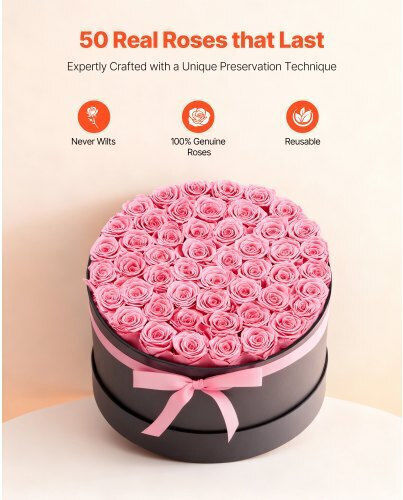 Vevor Eternal Flowers 50 Preserved Roses Box