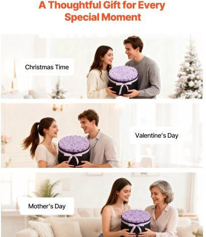 Vevor Forever Flowers 50 Eternal Roses Box