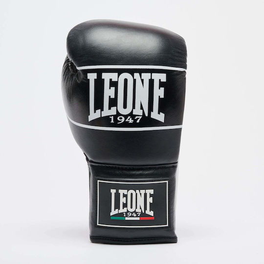 Leone 1947 Γάντια Πυγμαχίας Δερμάτινα για Αγώνα Μαύρα