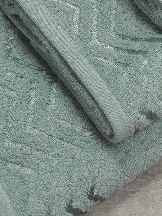 Lino Home Bath Towel Set 3pcs Wavie Mint Weight 450gr/m²