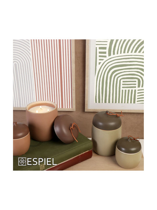 Espiel Aromatic Candle in Jar with Amber & Tonka Perfume 12cm 2 Pieces
