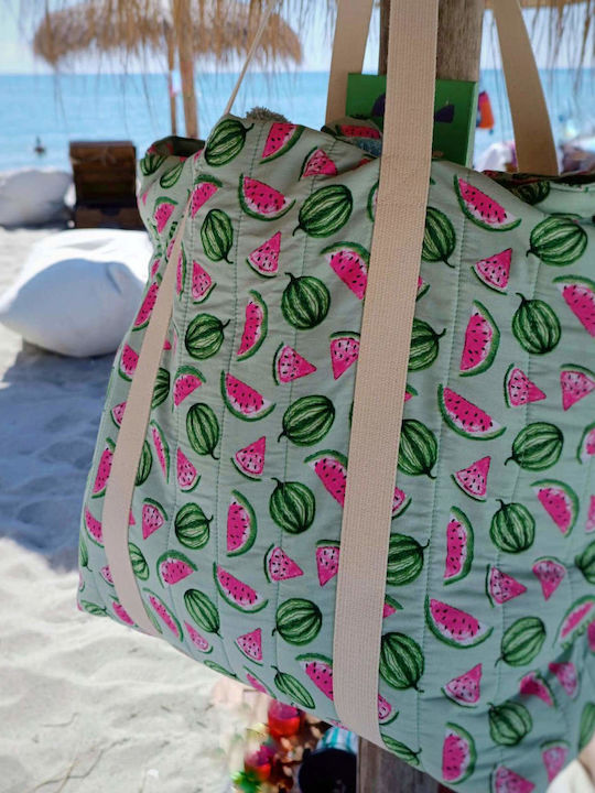 Magnolia Handmade Fabric Beach Bag Multicolour
